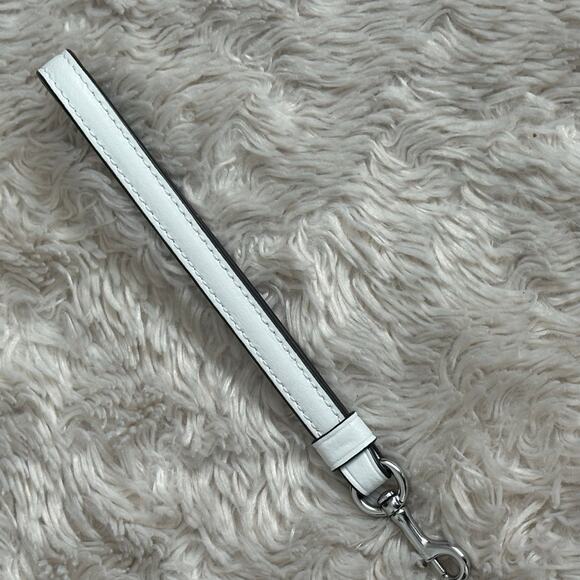 White Leather Wrist Strap Wristlet for Purse Wallet Clutch Key Keychain - Picture 2 of 4
